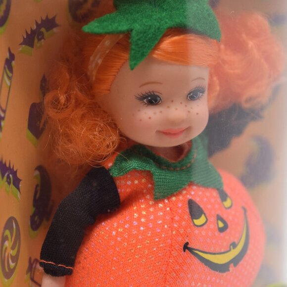 2007 Barbie Halloween Party Kelly Miranda Pumpkin Jack O Lantern Costume Orange - Picture 9 of 10